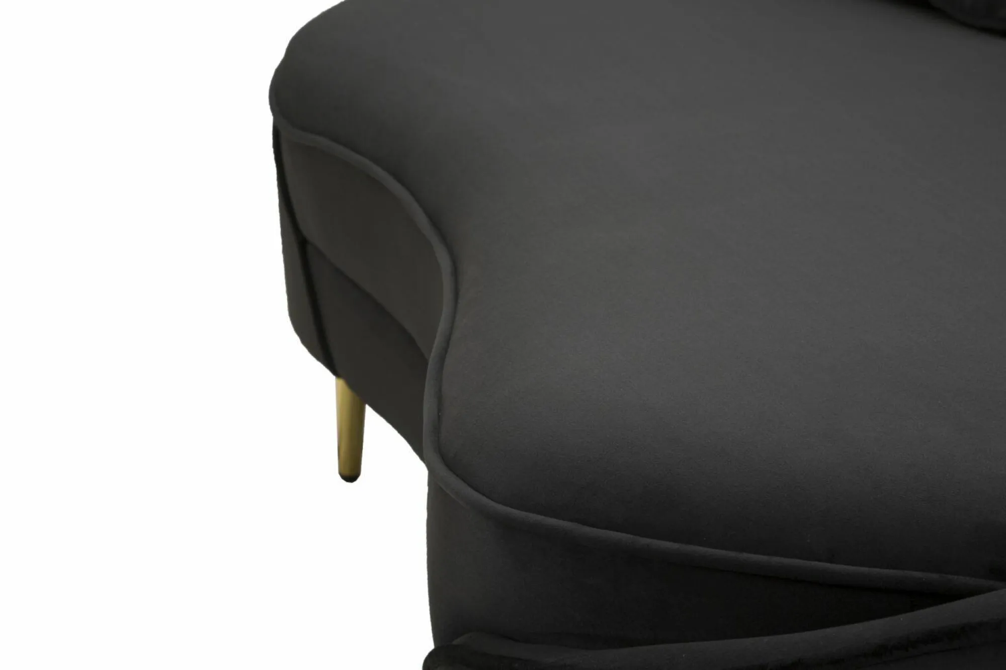 Divano fisso 3 posti Verte, 185x84 h68 cm, Nero e Oro<Dmora Flash Sale