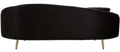 Divano fisso 3 posti Verte, 185x84 h68 cm, Nero e Oro<Dmora Flash Sale