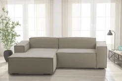Divano fisso con penisola Alhoa, Cm 220x170h70,<Dmora Sale