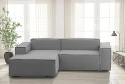 Divano fisso con penisola Assurte, Cm 240x170h70,<Dmora Cheap