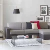 Divano fisso con penisola Azechiele, Cm 260x95h90, bicolor<Dmora Clearance