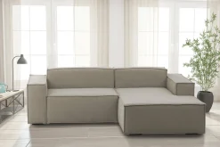 Divano fisso con penisola Amuleto, Cm 220x170h70,<Dmora Store