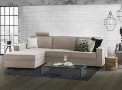 Divano fisso con penisola Sodalite, Cm 260x95h90,<Dmora Online