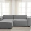 Divano fisso con penisola Alhoa, Cm 220x170h70,<Dmora Hot