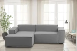 Divano fisso con penisola Alhoa, Cm 220x170h70,<Dmora Hot