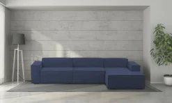 Divano fisso con penisola Asvaldo, Cm 340x170h70,<Dmora Store