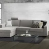 Divano fisso con penisola Sodalite, Cm 260x95h90,<Dmora Online