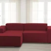 Divano fisso con penisola Assurte, Cm 240x170h70,<Dmora Outlet