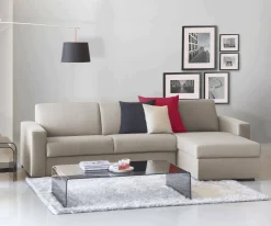 Divano fisso con penisola Atos, Cm 280x95h90,<Dmora Cheap