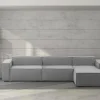Divano fisso con penisola Asvaldo, Cm 340x170h70,<Dmora Sale
