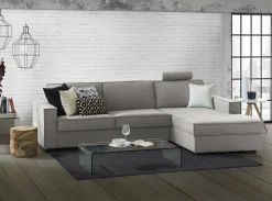 Divano fisso con penisola Assobasso, Cm 260x95h90,<Dmora Flash Sale