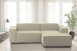 Divano fisso con penisola Amuleto, Cm 220x170h70,<Dmora Clearance