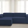 Divano fisso con penisola Alhoa, Cm 220x170h70,<Dmora New