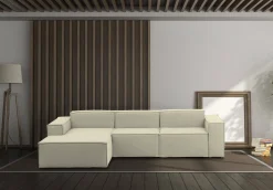 Divano fisso con penisola Alganibra, Cm 300x170h70,<Dmora Clearance