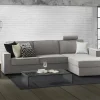 Divano fisso con penisola Ametrino, Cm 280x95h90,<Dmora Cheap