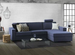 Divano fisso con penisola Assobasso, Cm 260x95h90,<Dmora Shop