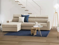 Divano fisso con penisola Aryaly, Cm 260x95h85,<Dmora Hot