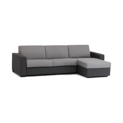 Divano fisso con penisola Atos, Cm 280x95h90, Grigio e Antracite<Dmora Fashion