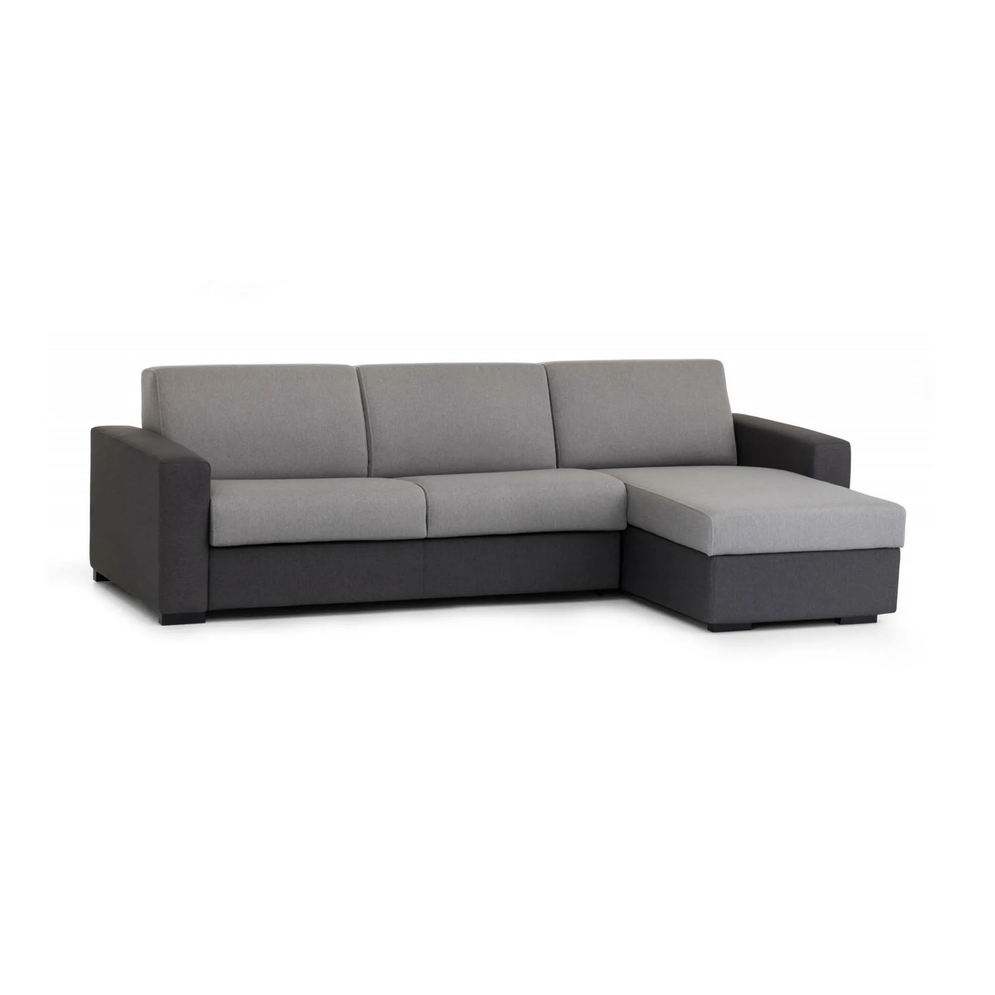 Divano fisso con penisola Azechiele, Cm 260x95h90, bicolor<Dmora Clearance