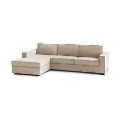 Divano fisso con penisola Sodalite, Cm 260x95h90,<Dmora Clearance