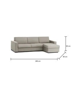 Divano fisso con penisola Atos, Cm 280x95h90,<Dmora Cheap