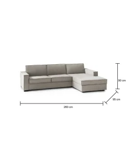 Divano fisso con penisola Assobasso, Cm 260x95h90,<Dmora Store