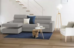 Divano fisso con penisola Akela, Cm 280x95h85,<Dmora Clearance