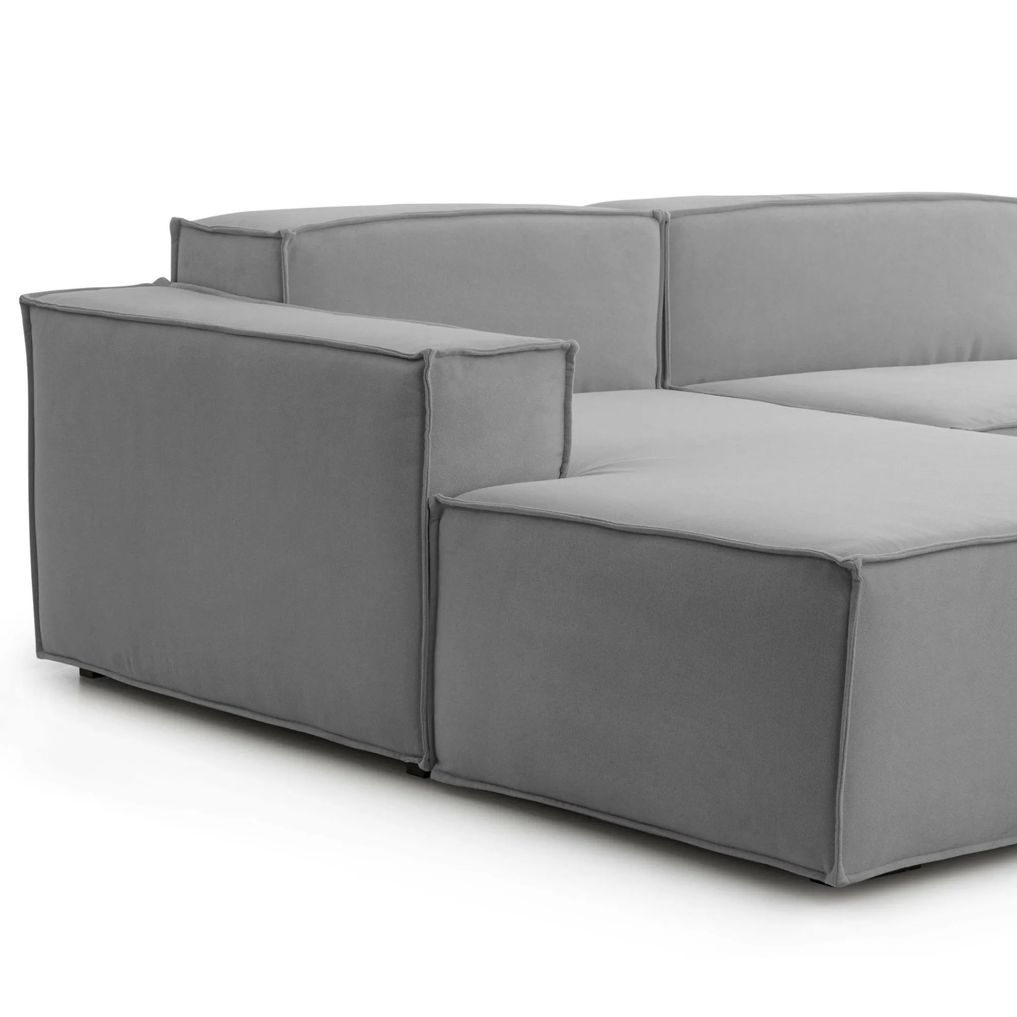 Divano fisso con penisola Assurte, Cm 240x170h70,<Dmora Cheap