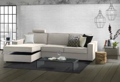 Divano fisso con penisola Sodalite, Cm 260x95h90,<Dmora Online