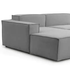 Divano fisso con penisola Alhoa, Cm 220x170h70,<Dmora Hot