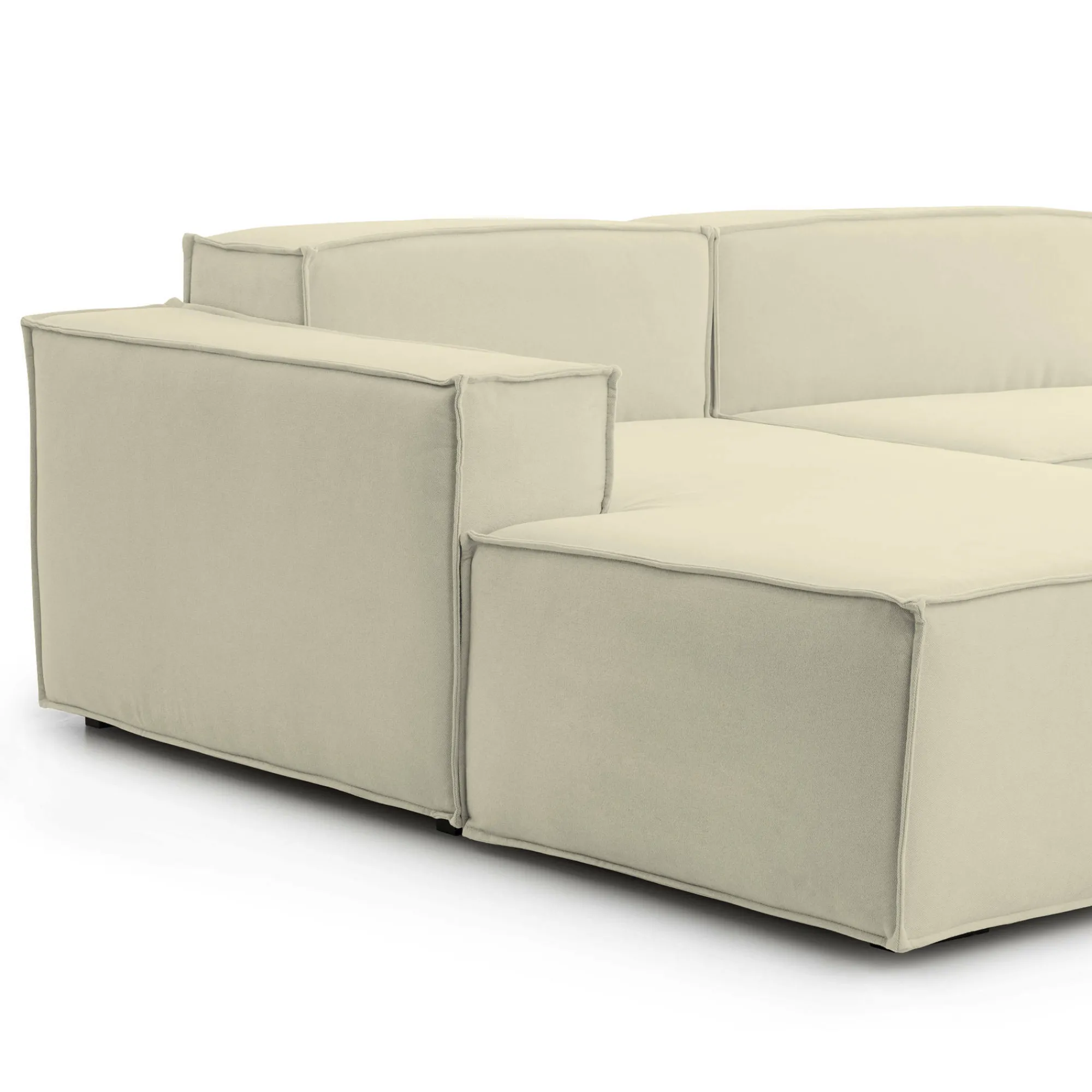 Divano fisso con penisola Alhoa, Cm 220x170h70,<Dmora Flash Sale