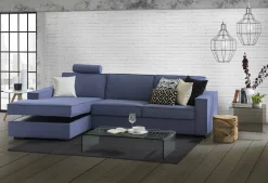Divano fisso con penisola Sodalite, Cm 260x95h90,<Dmora Cheap