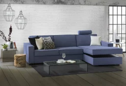 Divano fisso con penisola Assobasso, Cm 260x95h90,<Dmora Shop