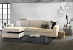Divano fisso con penisola Anila, Cm 280x95h90,<Dmora Clearance