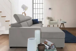 Divano fisso con penisola Akela, Cm 280x95h85,<Dmora Clearance