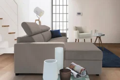 Divano fisso con penisola Akela, Cm 280x95h85,<Dmora Hot