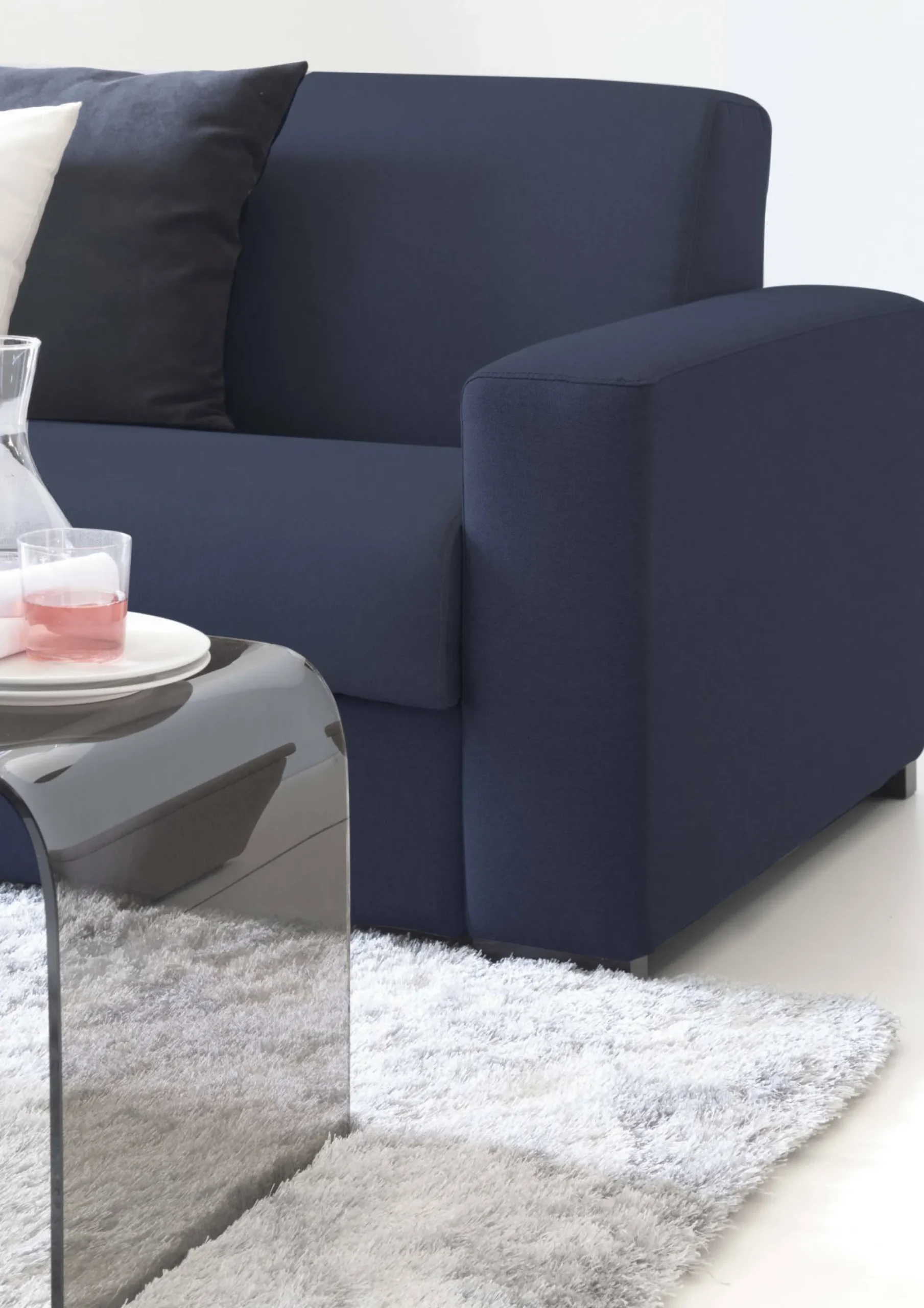 Divano fisso con penisola Atos, Cm 280x95h90,<Dmora New