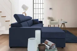 Divano fisso con penisola Akela, Cm 280x95h85,<Dmora Cheap