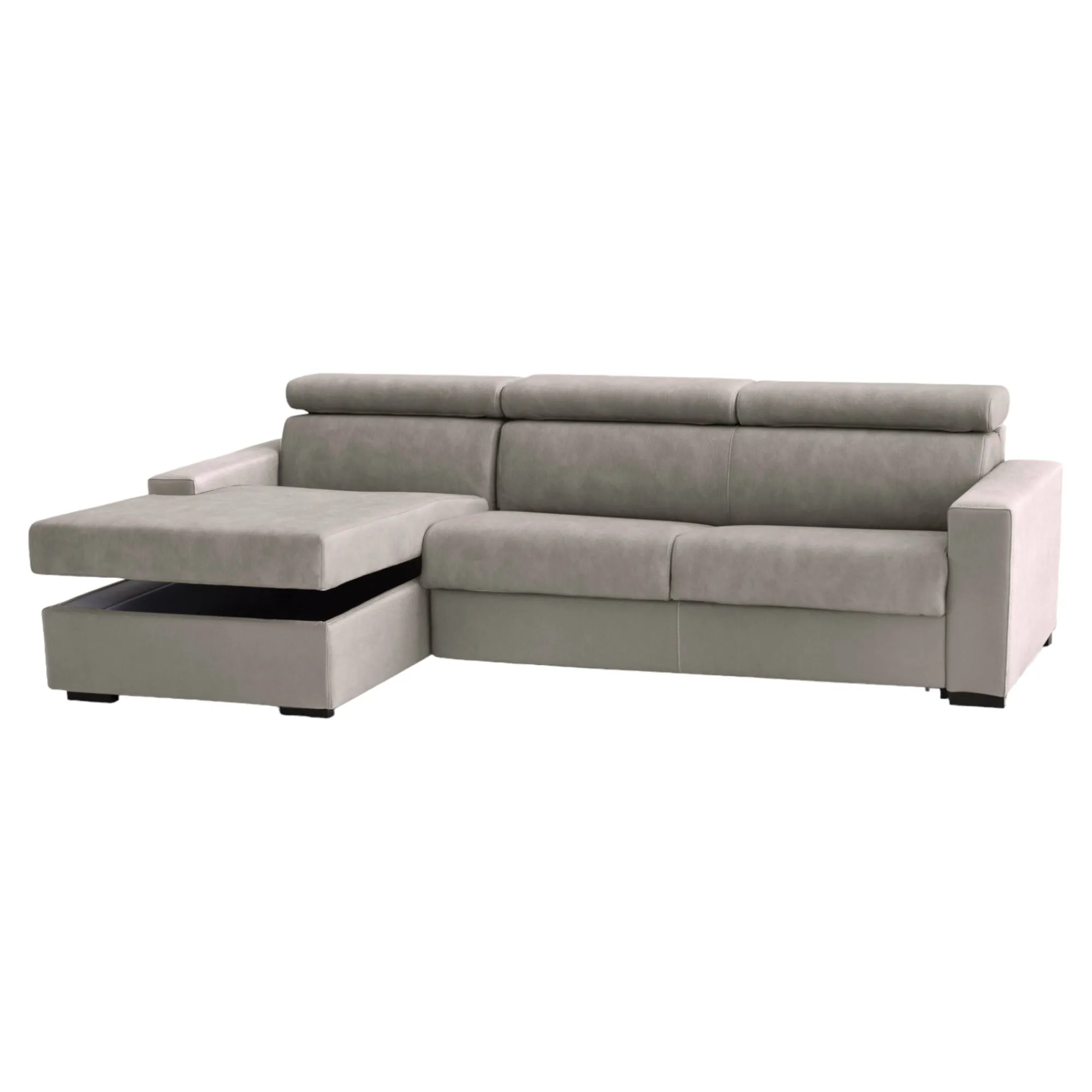 Divano fisso con penisola Aryaly, Cm 280x95h85,<Dmora New