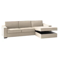 Divano fisso con penisola Assobasso, Cm 260x95h90,<Dmora Discount