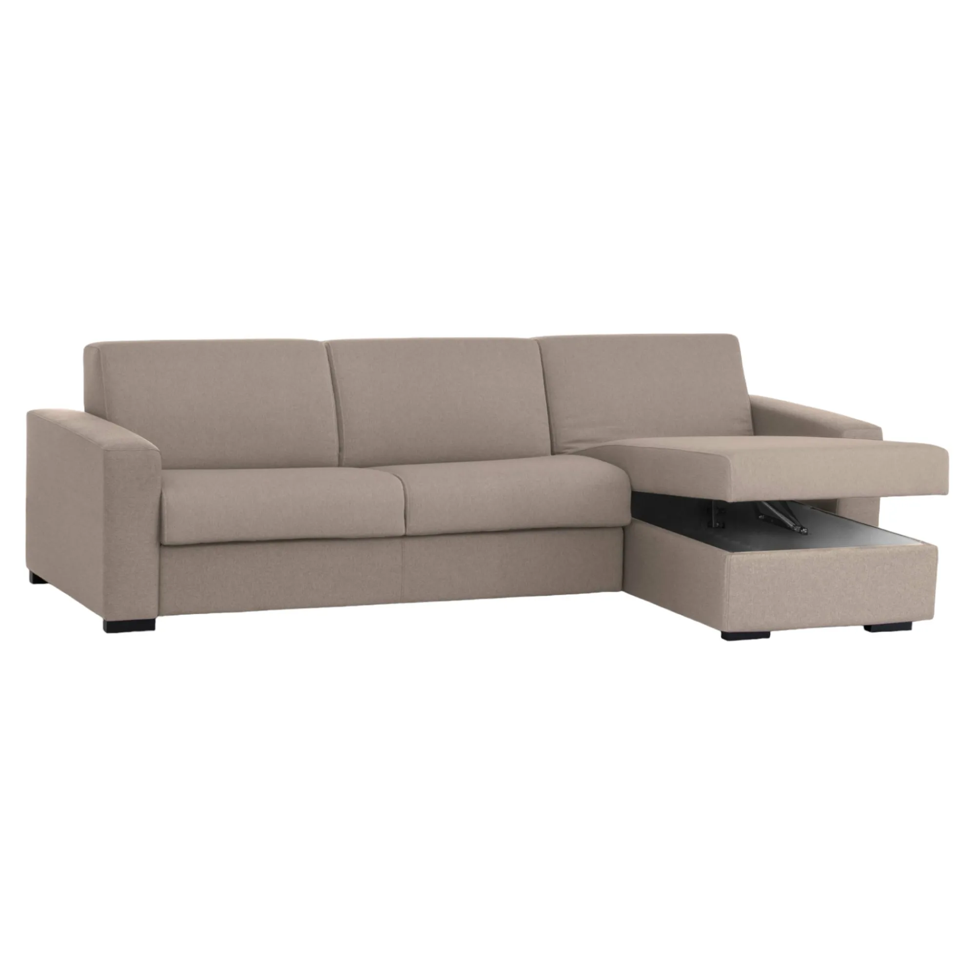 Divano fisso con penisola Azechiele, Cm 260x95h90,<Dmora Discount