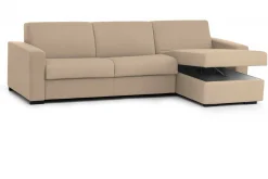 Divano fisso con penisola Azechiele, Cm 260x95h90,<Dmora Outlet