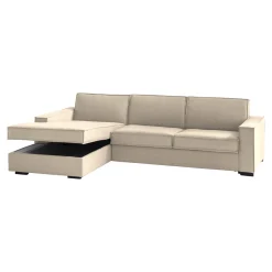 Divano fisso con penisola Sodalite, Cm 260x95h90,<Dmora Clearance
