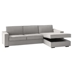 Divano fisso con penisola Assobasso, Cm 260x95h90,<Dmora Flash Sale