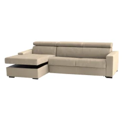 Divano fisso con penisola Aryaly, Cm 260x95h85,<Dmora Hot