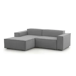 Divano fisso con penisola Alhoa, Cm 220x170h70,<Dmora Hot