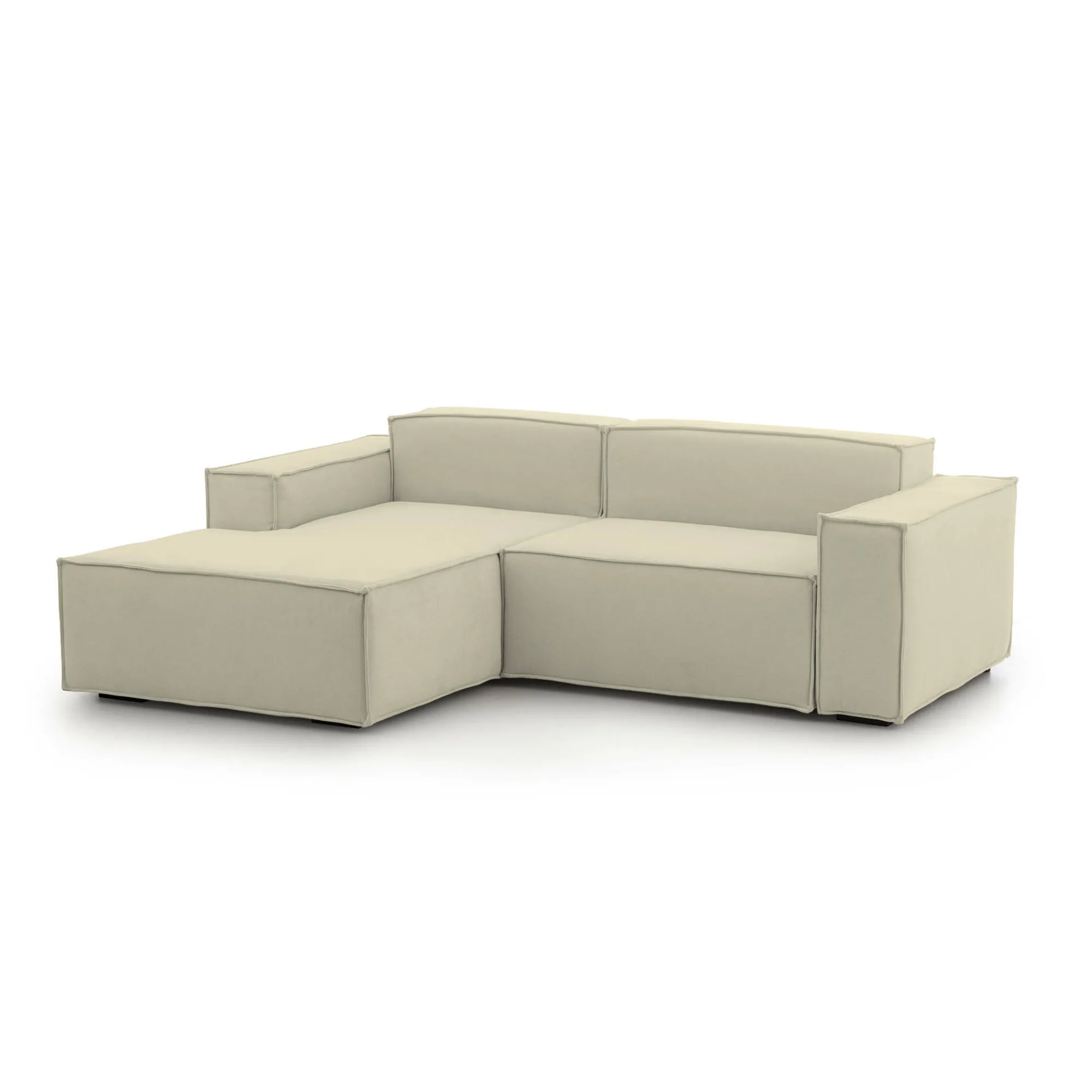 Divano fisso con penisola Alhoa, Cm 220x170h70,<Dmora Flash Sale