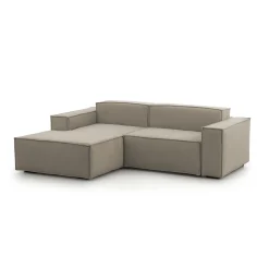 Divano fisso con penisola Alhoa, Cm 220x170h70,<Dmora Sale