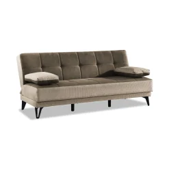 Divano letto 3 posti Aborigeni, 190x87h97 cm, Grigio E Marrone<Dmora Fashion