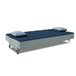 Divano letto 3 posti Aborigeni, 190x87h97 cm, Grigio e Blu<Dmora Outlet